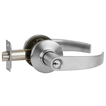 Grade 2 Tubular Lock, Classroom Function, Key In Lever Cylinder, Neptune Lever, Satin Chrome Finish,